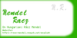 mendel racz business card