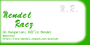 mendel racz business card